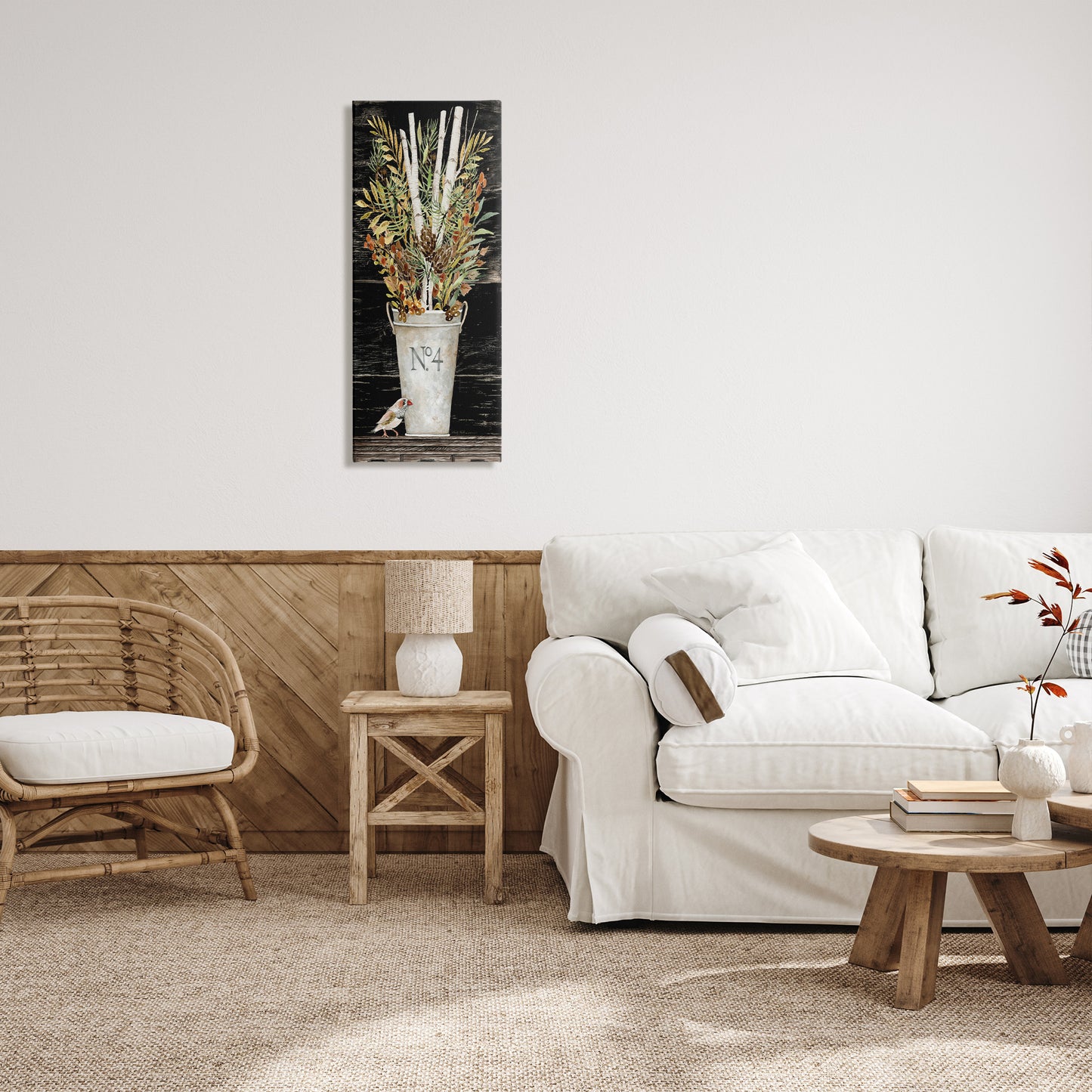 Rustic Forest Greenery Bouquet Canvas Wall Art in Room, Home Decor by Cindy Jacobs