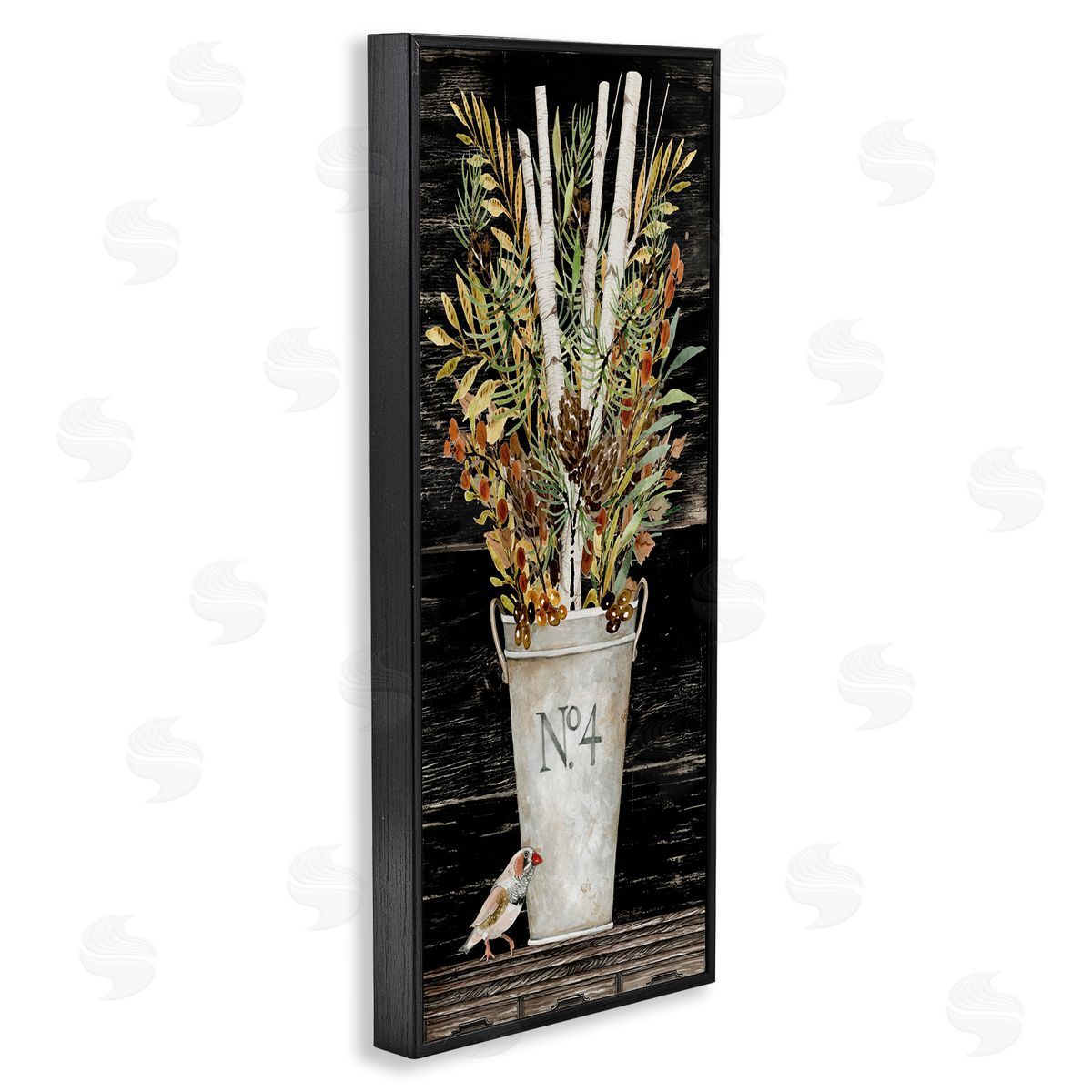 Rustic Forest Greenery Bouquet Black Frame Print Wall Art, Home Decor by Cindy Jacobs