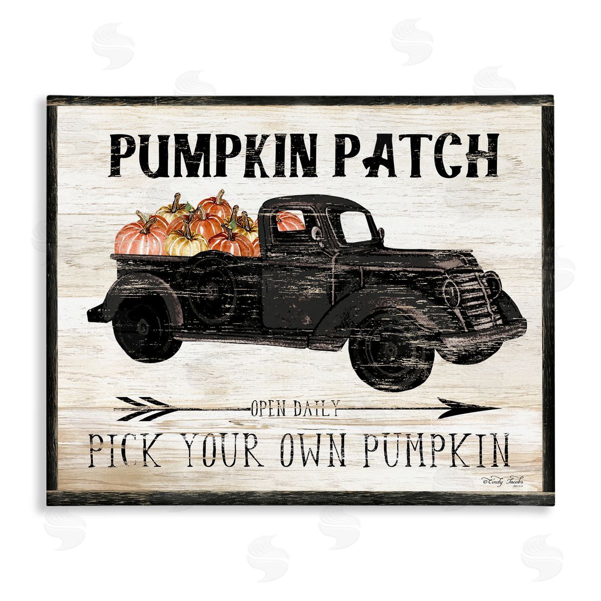 Fall Harvest Picking Sign Canvas Wall Art, Home Decor by Cindy Jacobs