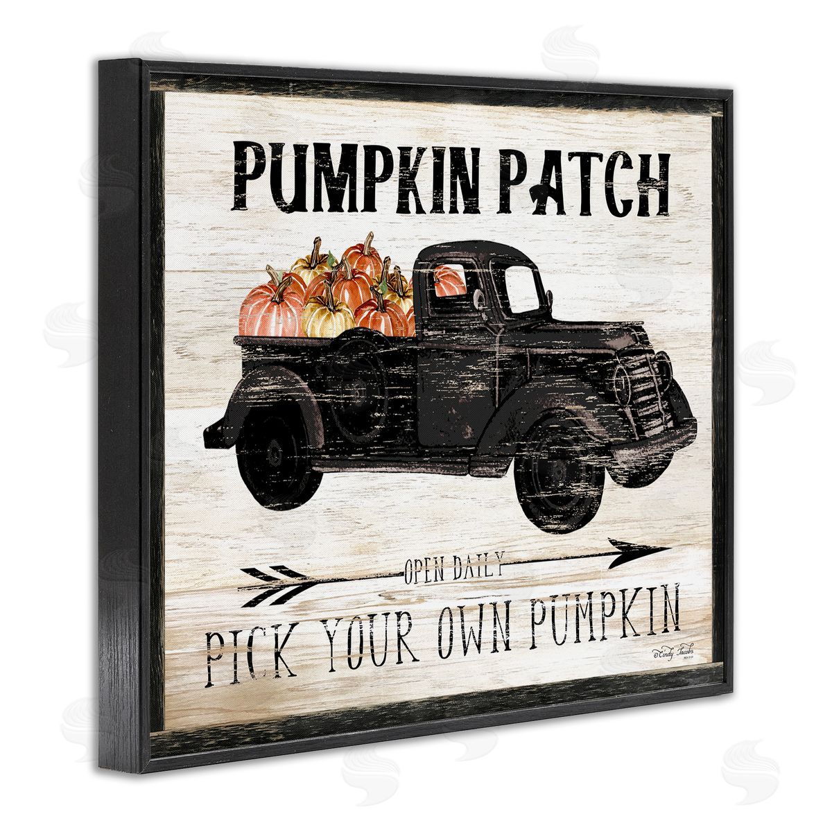 Fall Harvest Picking Sign Black Frame Print Wall Art, Home Decor by Cindy Jacobs