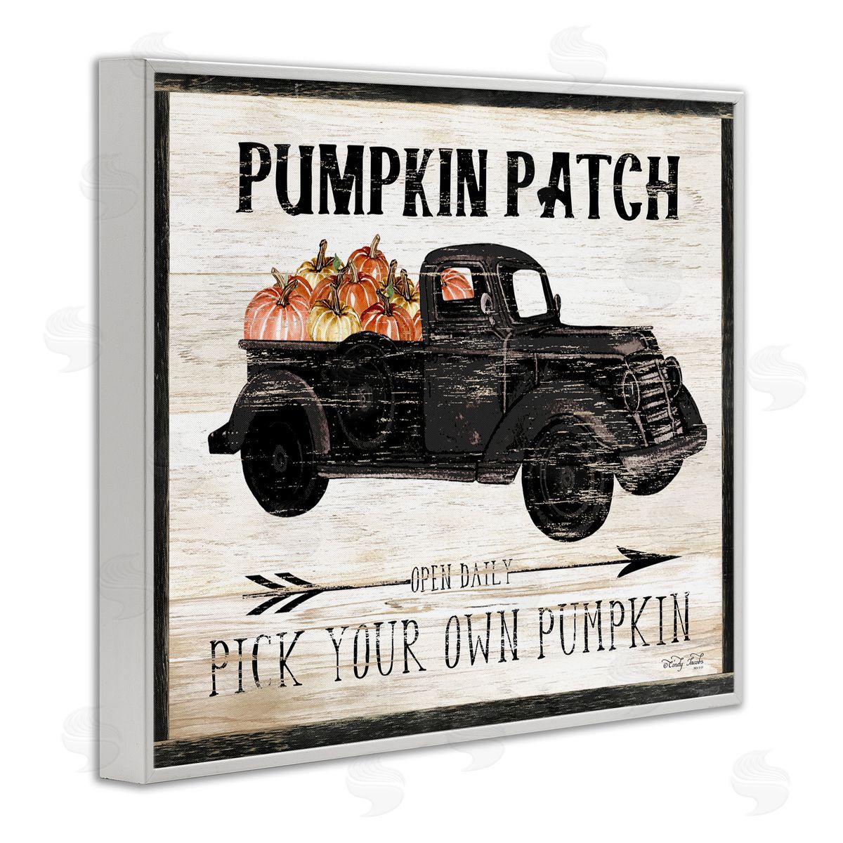 Fall Harvest Picking Sign White Frame Print Wall Art, Home Decor by Cindy Jacobs