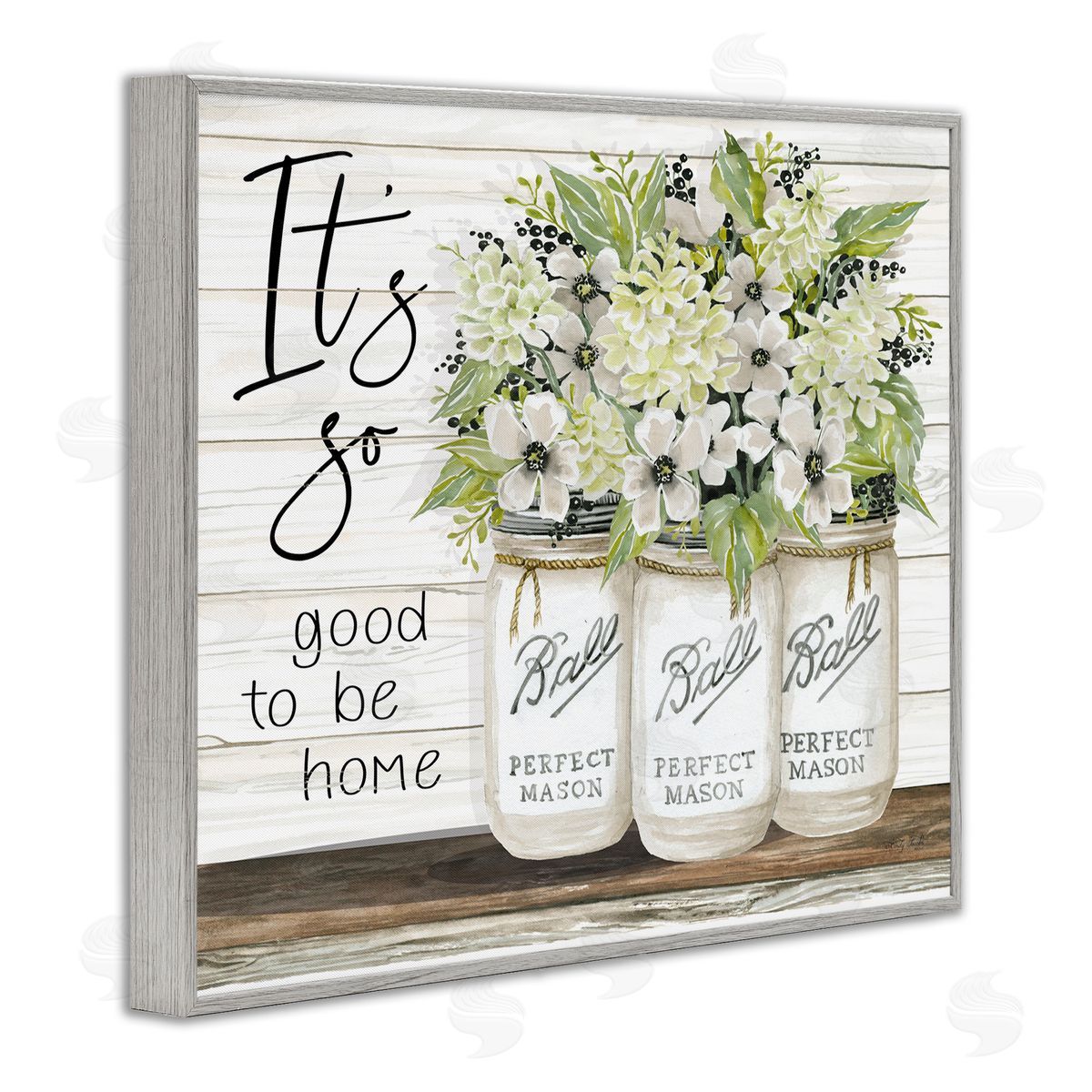 Charming Phrase Floral Bouquet Grey Frame Print Wall Art, Home Decor by Cindy Jacobs