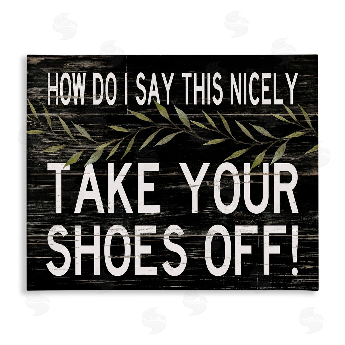 Funny Shoes Off Sign Canvas Wall Art, Home Decor by Cindy Jacobs