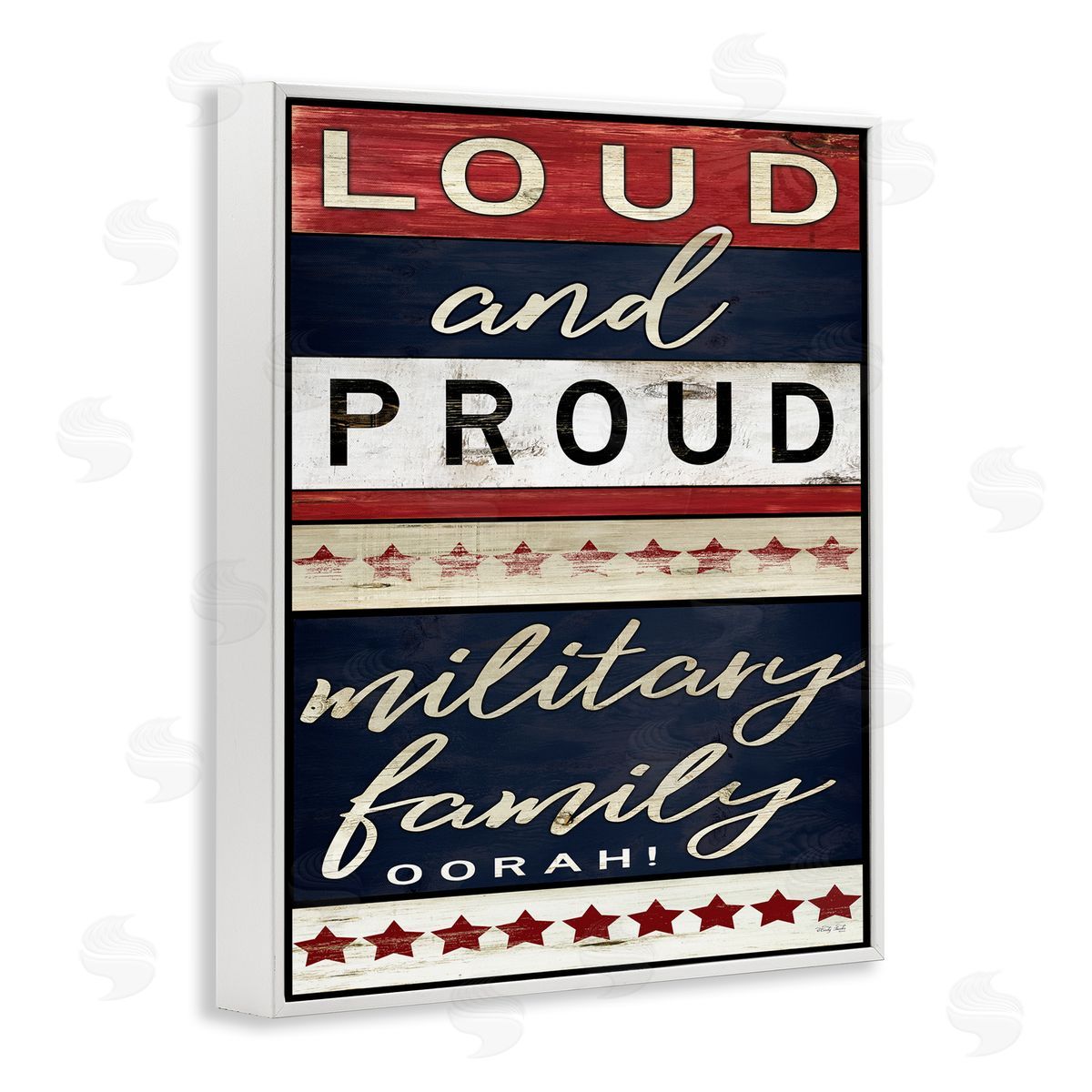 Military Family Loud and Proud White Frame Print Wall Art, Home Decor by Cindy Jacobs