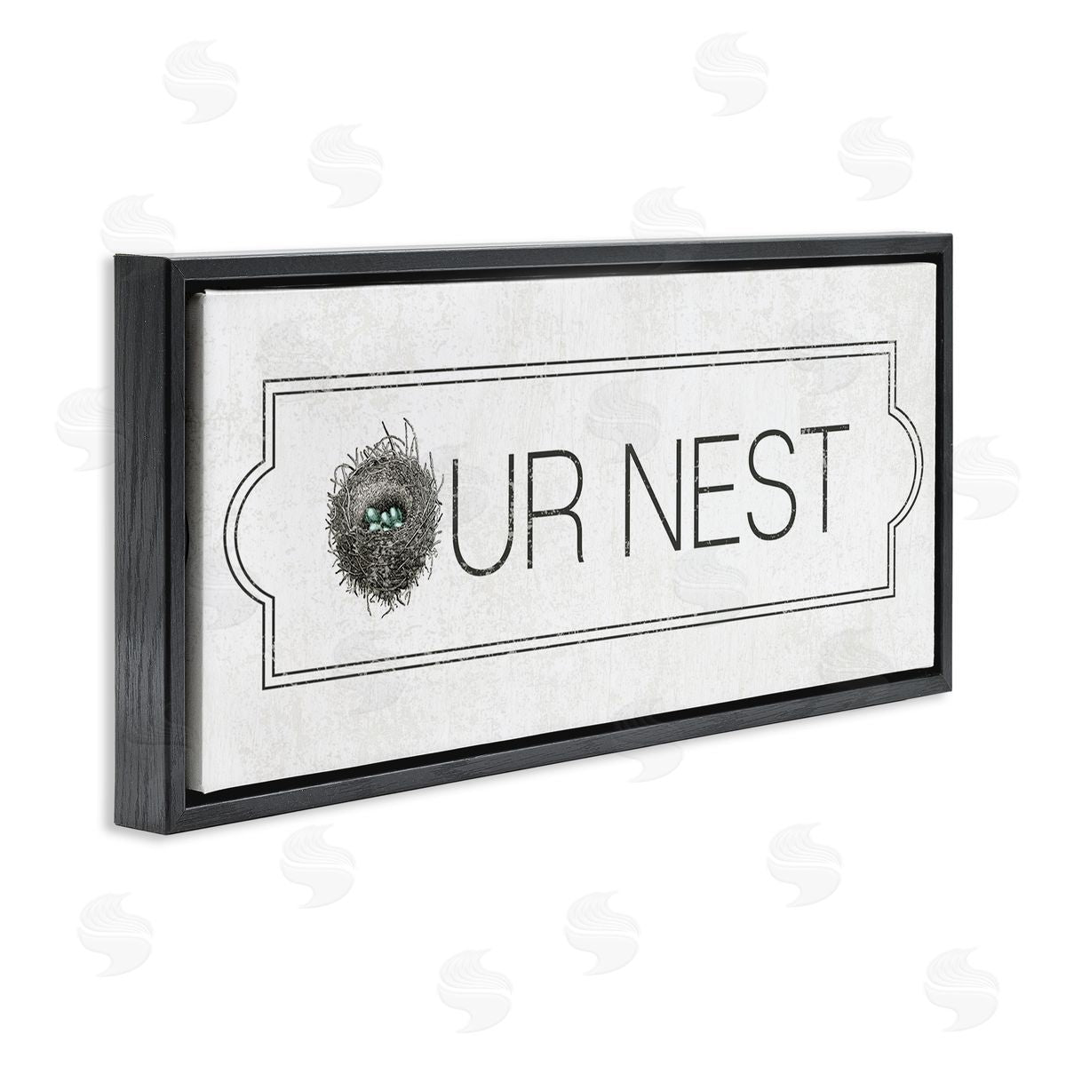 Our Nest Family Home Black Floating Frame Canvas Wall Art, Home Decor by Stupell Studio