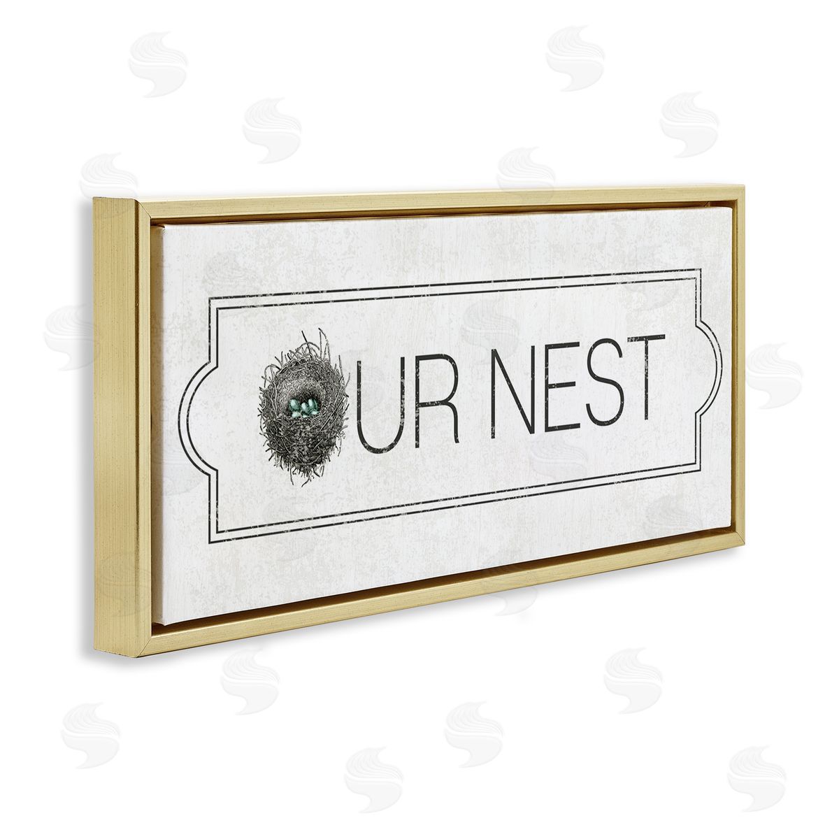 Our Nest Family Home Gold Floating Frame Canvas Wall Art, Home Decor by Stupell Studio