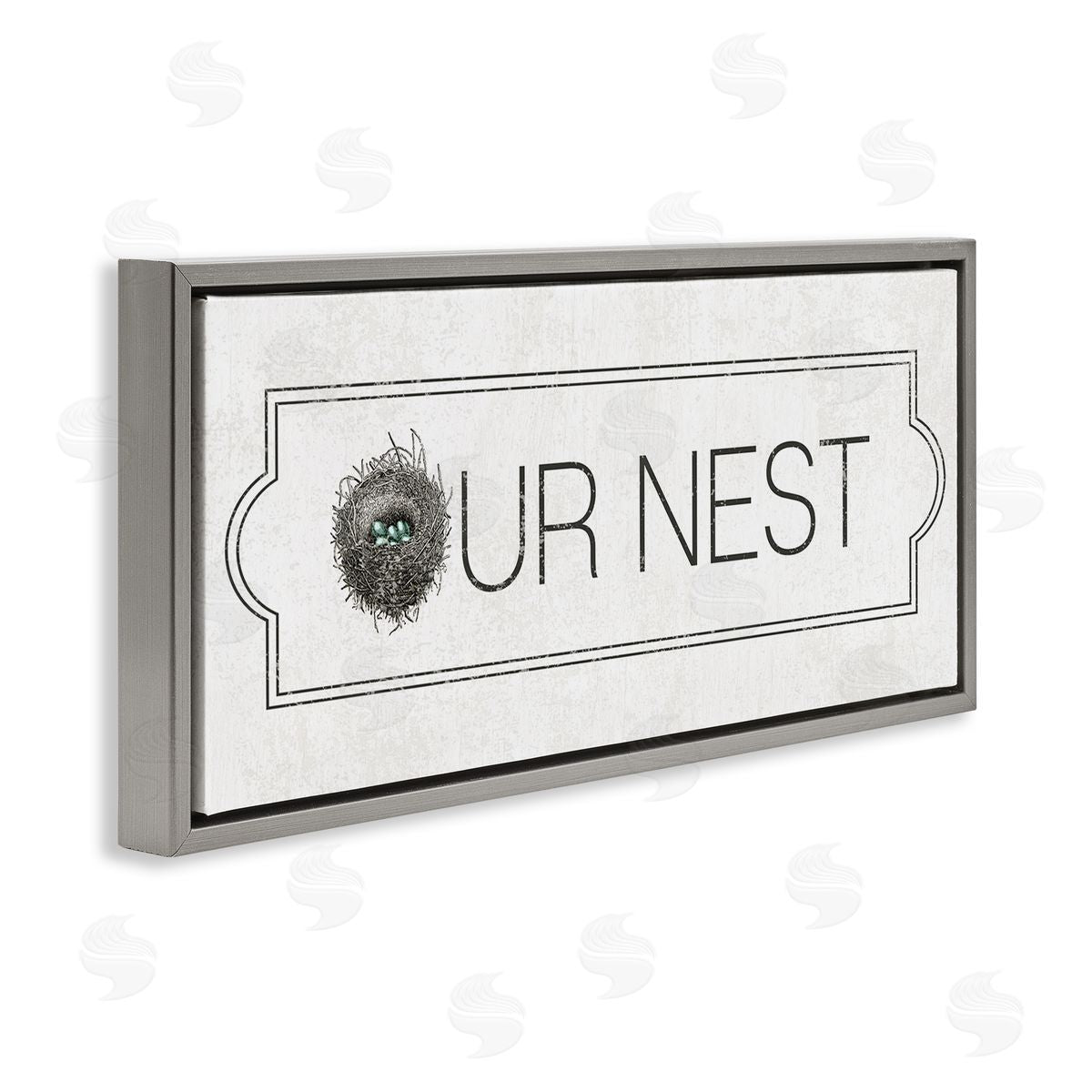 Our Nest Family Home Grey Floating Frame Canvas Wall Art, Home Decor by Stupell Studio