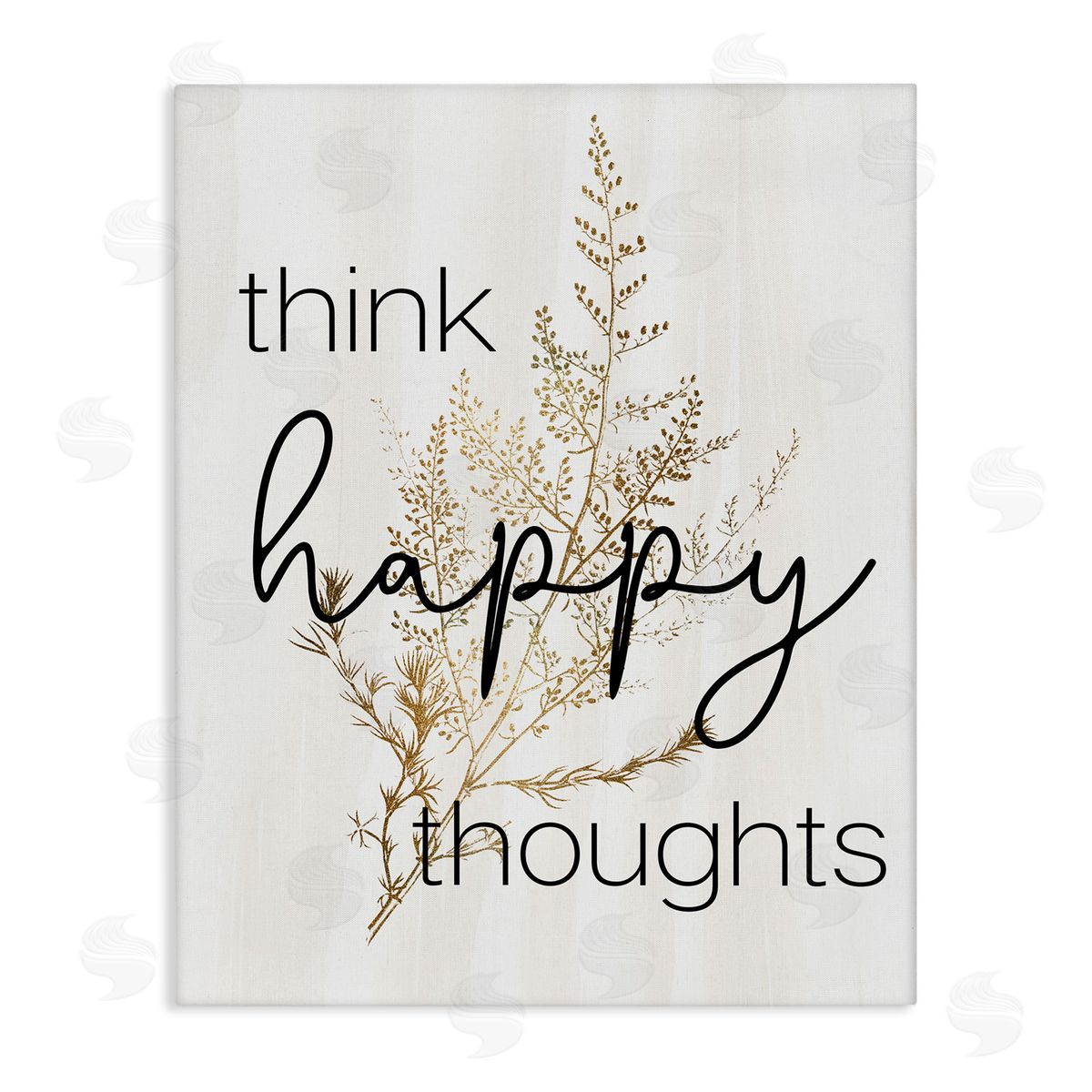 Think Happy Thoughts Botanical Canvas Wall Art, Home Decor by Stupell Studio