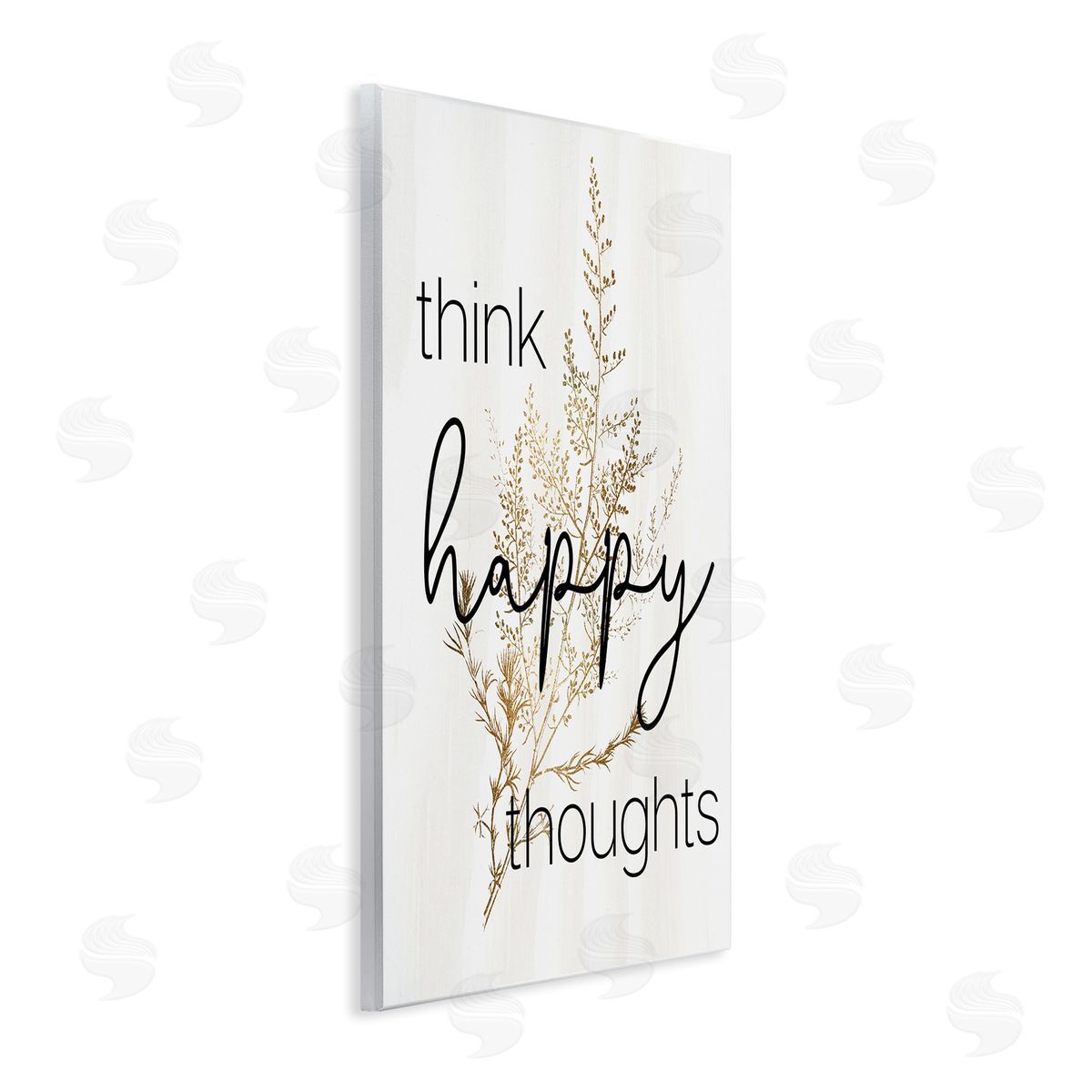 Think Happy Thoughts Botanical Wood Plaque Wall Art, Home Decor by Stupell Studio