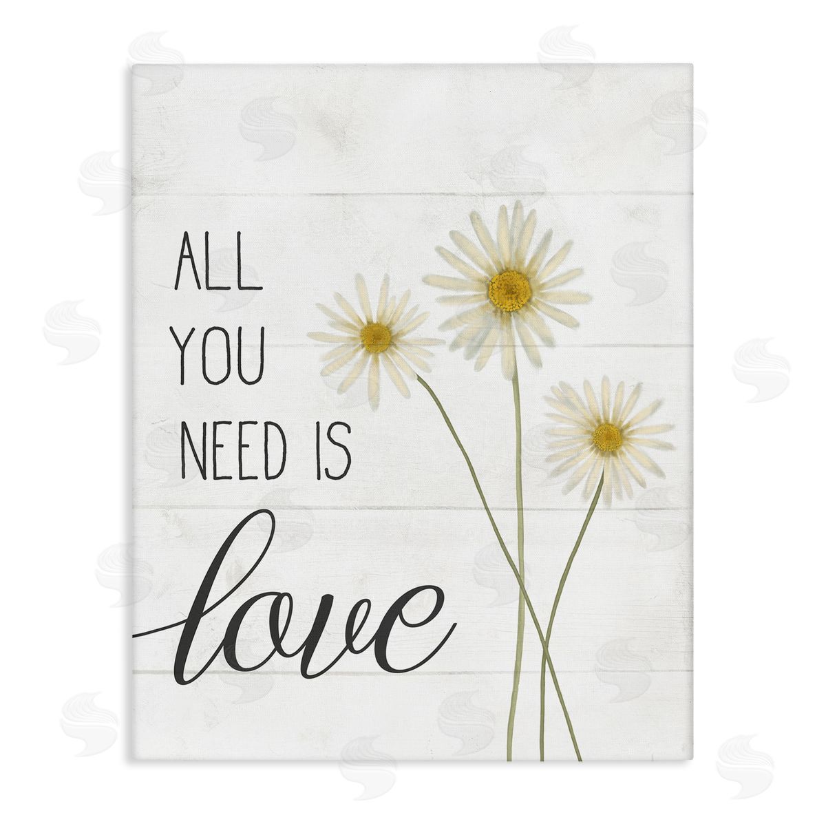 All You Need Is Love Daisy Canvas Wall Art, Home Decor by Stupell Studio