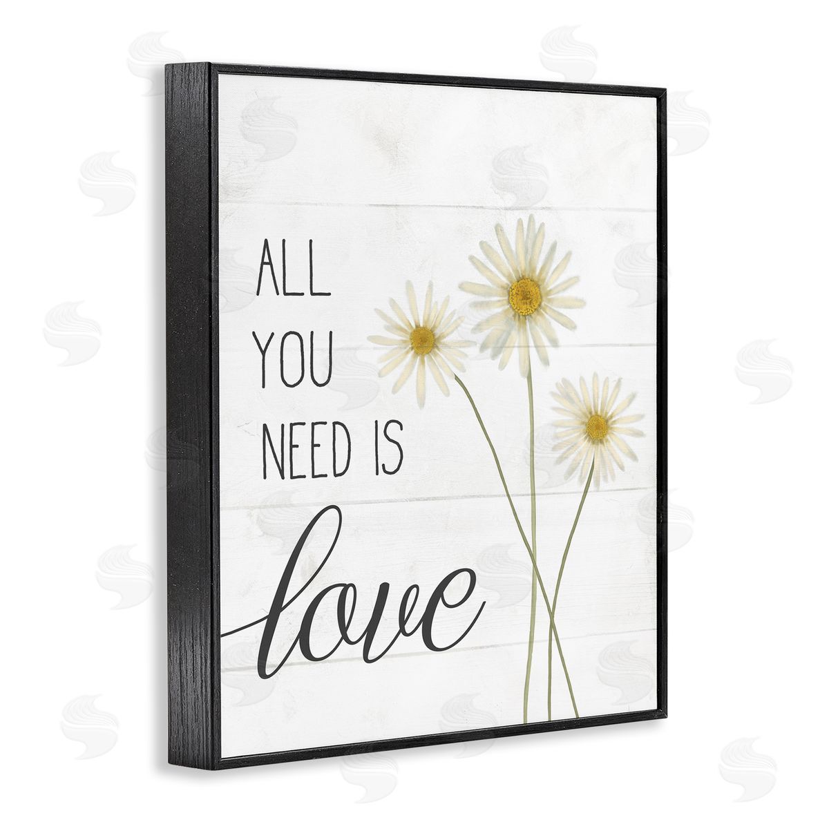 All You Need Is Love Daisy Black Frame Print Wall Art, Home Decor by Stupell Studio
