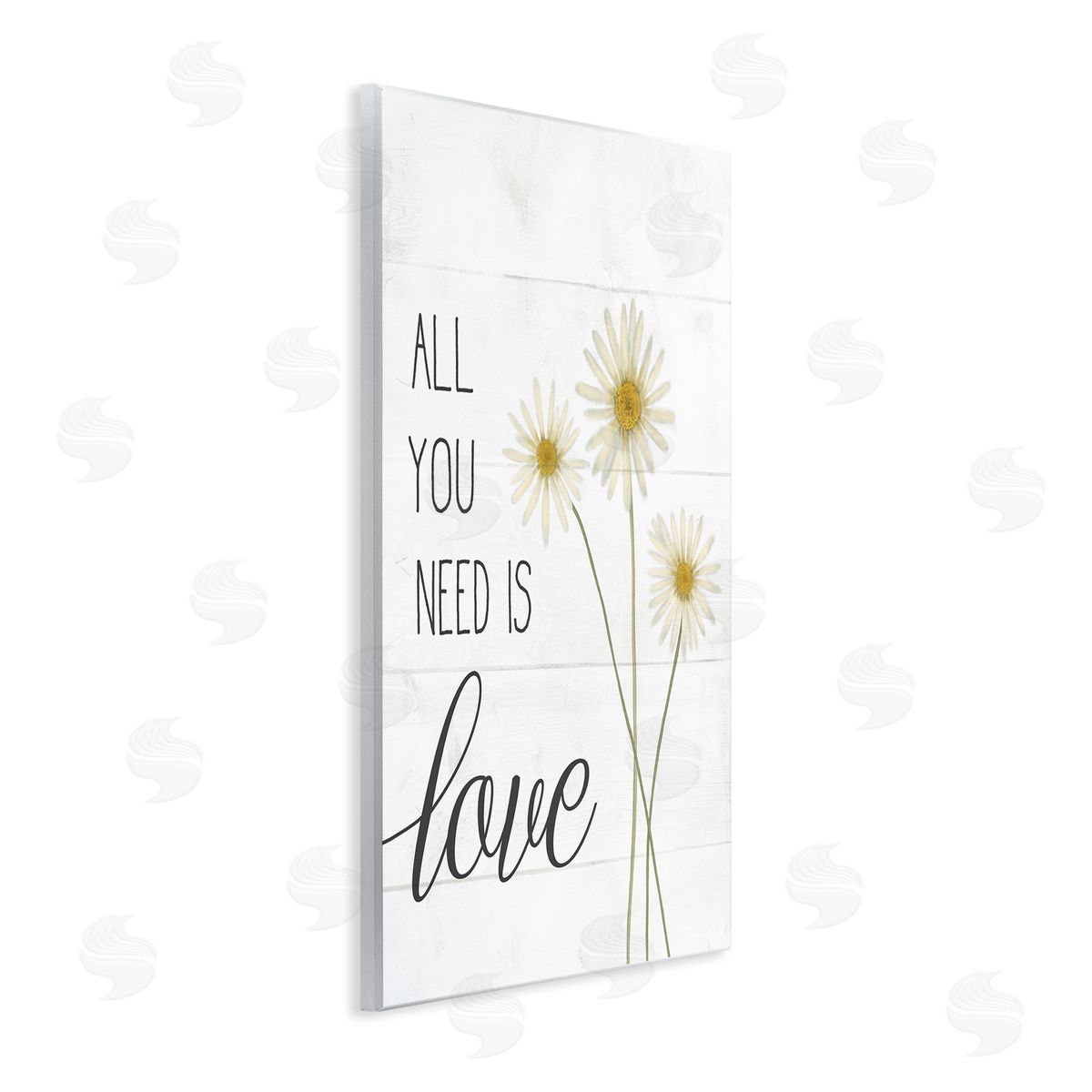 All You Need Is Love Daisy Wood Plaque Wall Art, Home Decor by Stupell Studio
