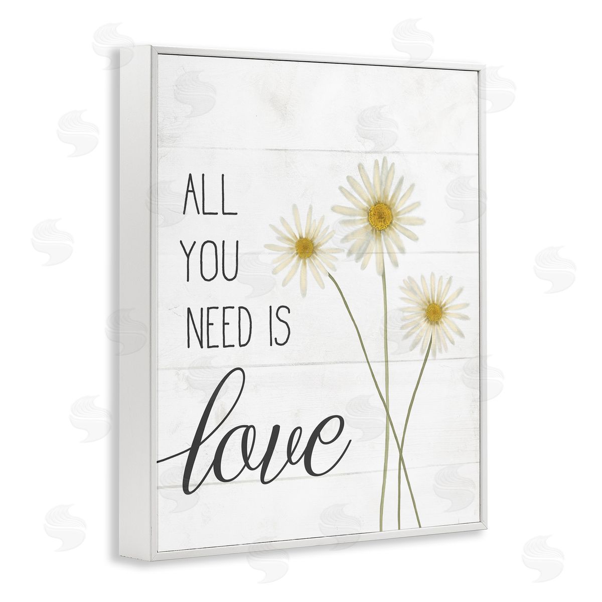 All You Need Is Love Daisy White Frame Print Wall Art, Home Decor by Stupell Studio