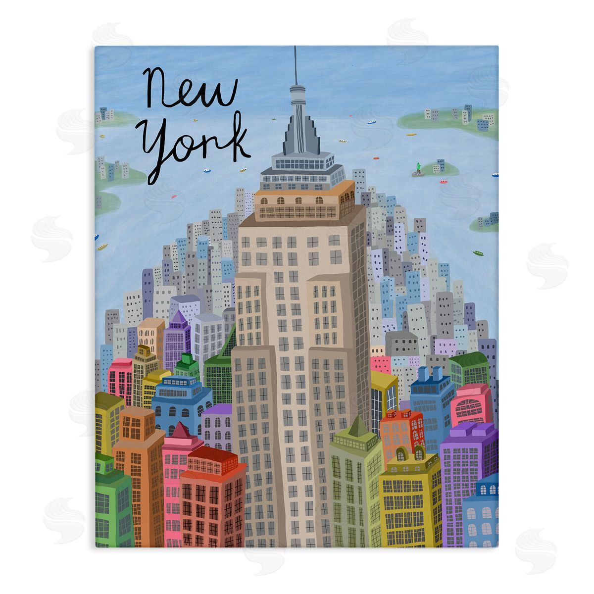 Colorful New York City Skyline Canvas Wall Art, Home Decor by Carla Daly