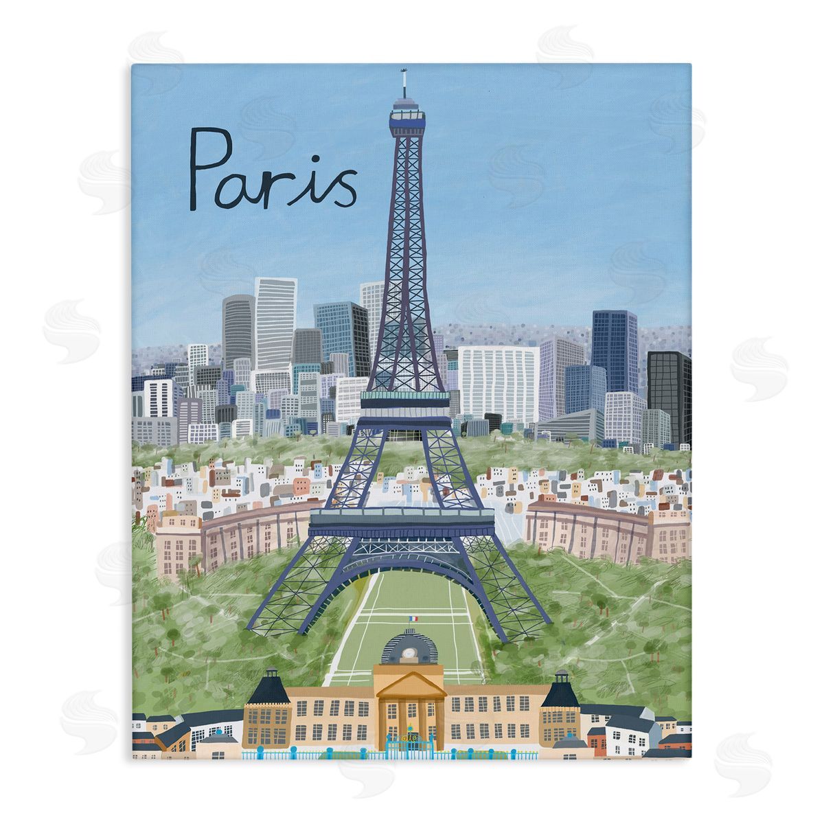 Colorful Paris France Landmarks Canvas Wall Art, Home Decor by Carla Daly