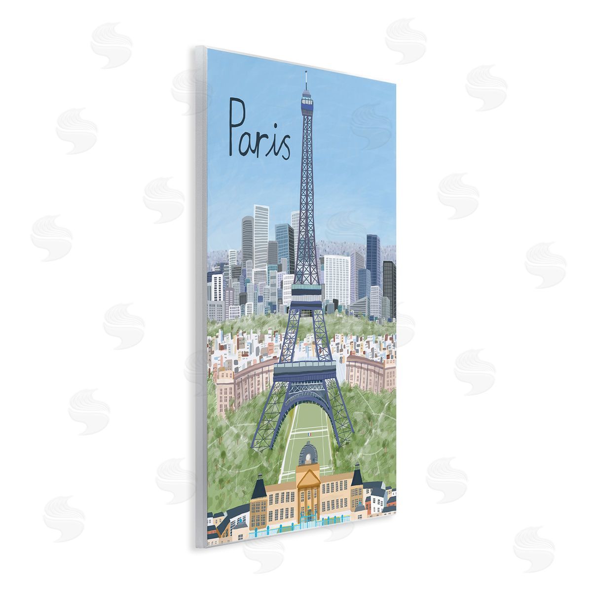 Colorful Paris France Landmarks Wood Plaque Wall Art, Home Decor by Carla Daly