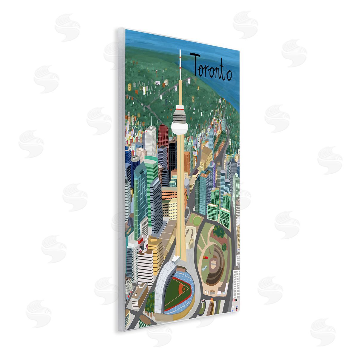 Colorful Toronto Canada Landmarks Wood Plaque Wall Art, Home Decor by Carla Daly