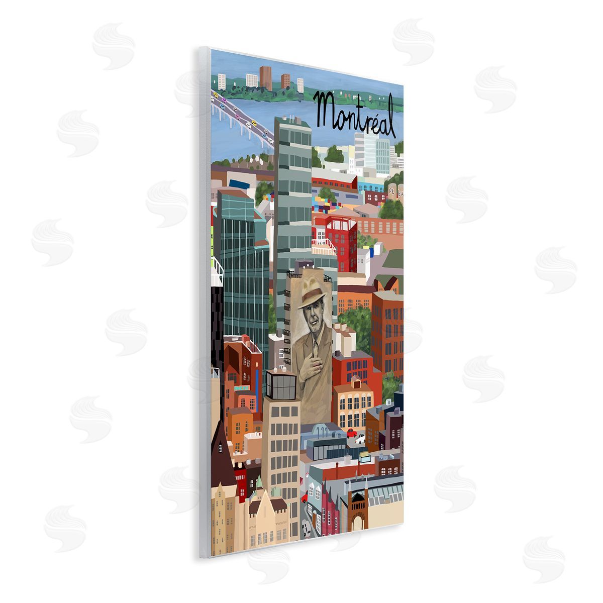 Colorful Montreal Canada Landmarks Wood Plaque Wall Art, Home Decor by Carla Daly