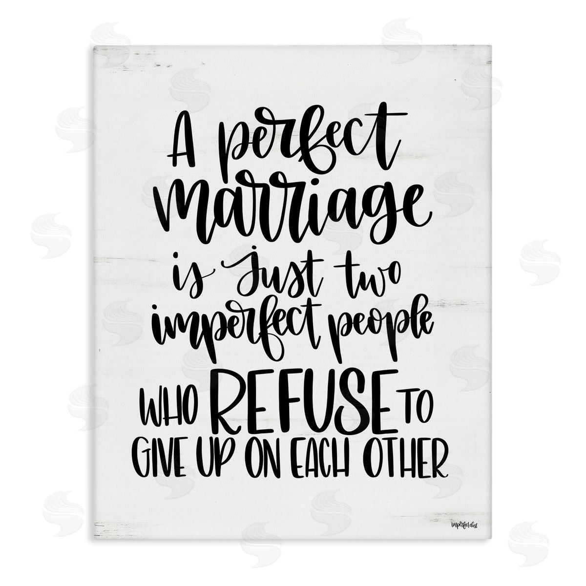 Perfect Marriage Imperfect People Canvas Wall Art, Home Decor by Imperfect Dust