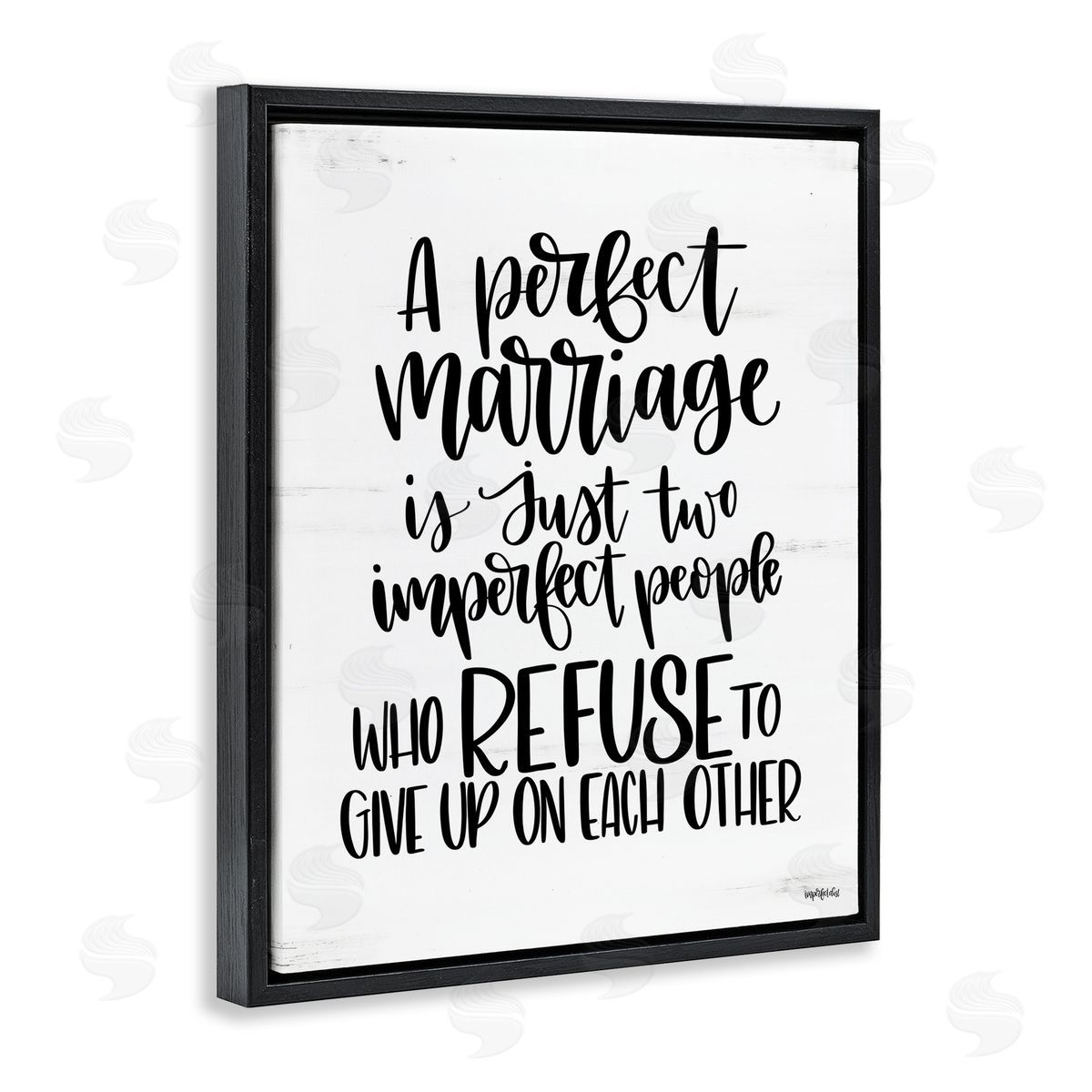 Perfect Marriage Imperfect People Black Floating Frame Canvas Wall Art, Home Decor by Imperfect Dust