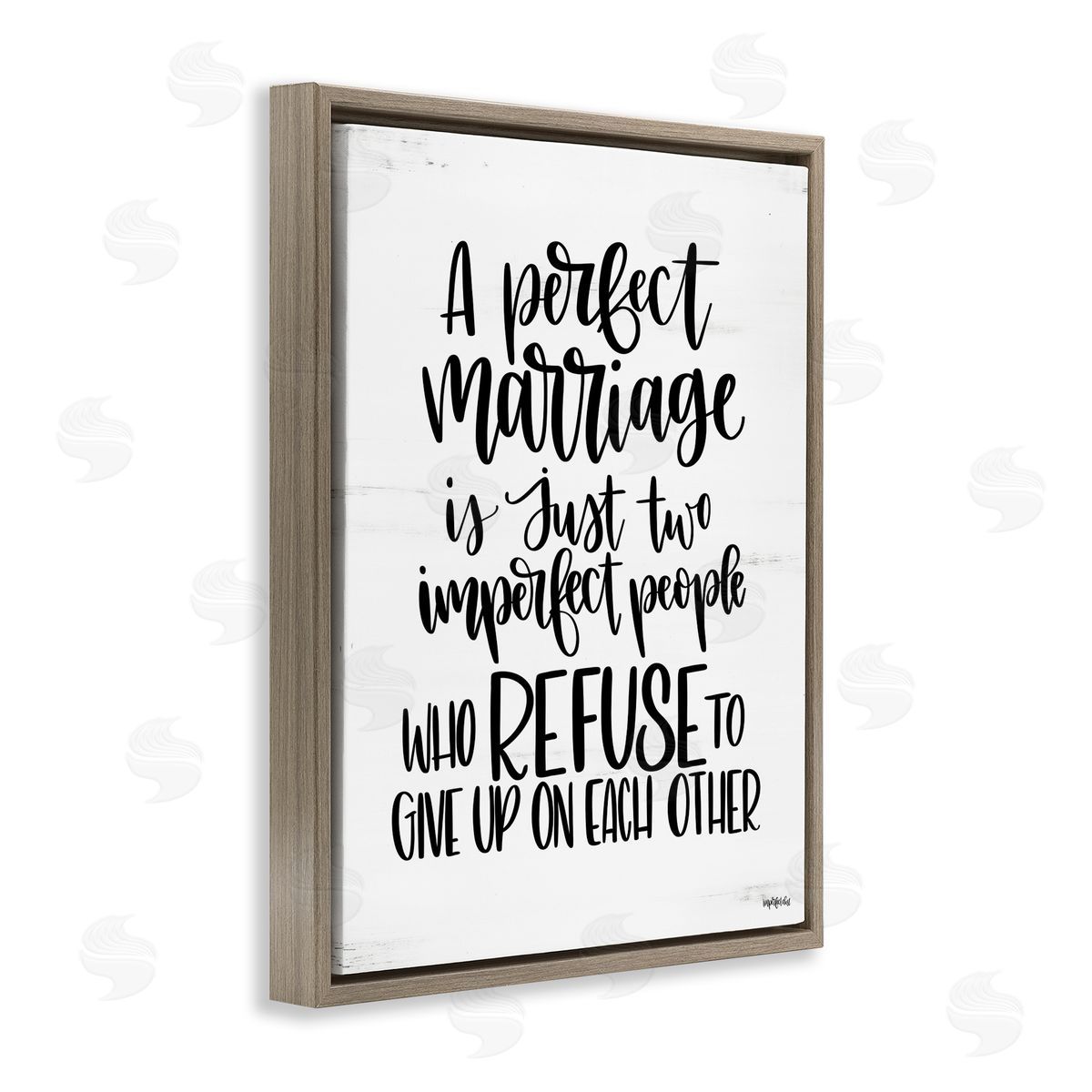 Perfect Marriage Imperfect People Brown Floating Frame Canvas Wall Art, Home Decor by Imperfect Dust