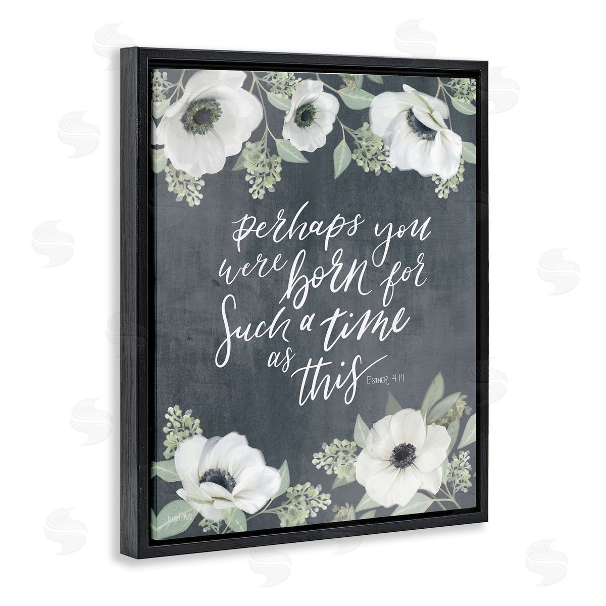 Born for Such Time Poppies Black Floating Frame Canvas Wall Art, Home Decor by House Fenway
