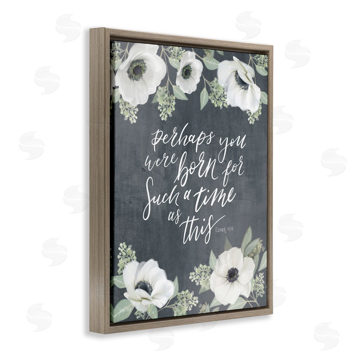 Born for Such Time Poppies Brown Floating Frame Canvas Wall Art, Home Decor by House Fenway