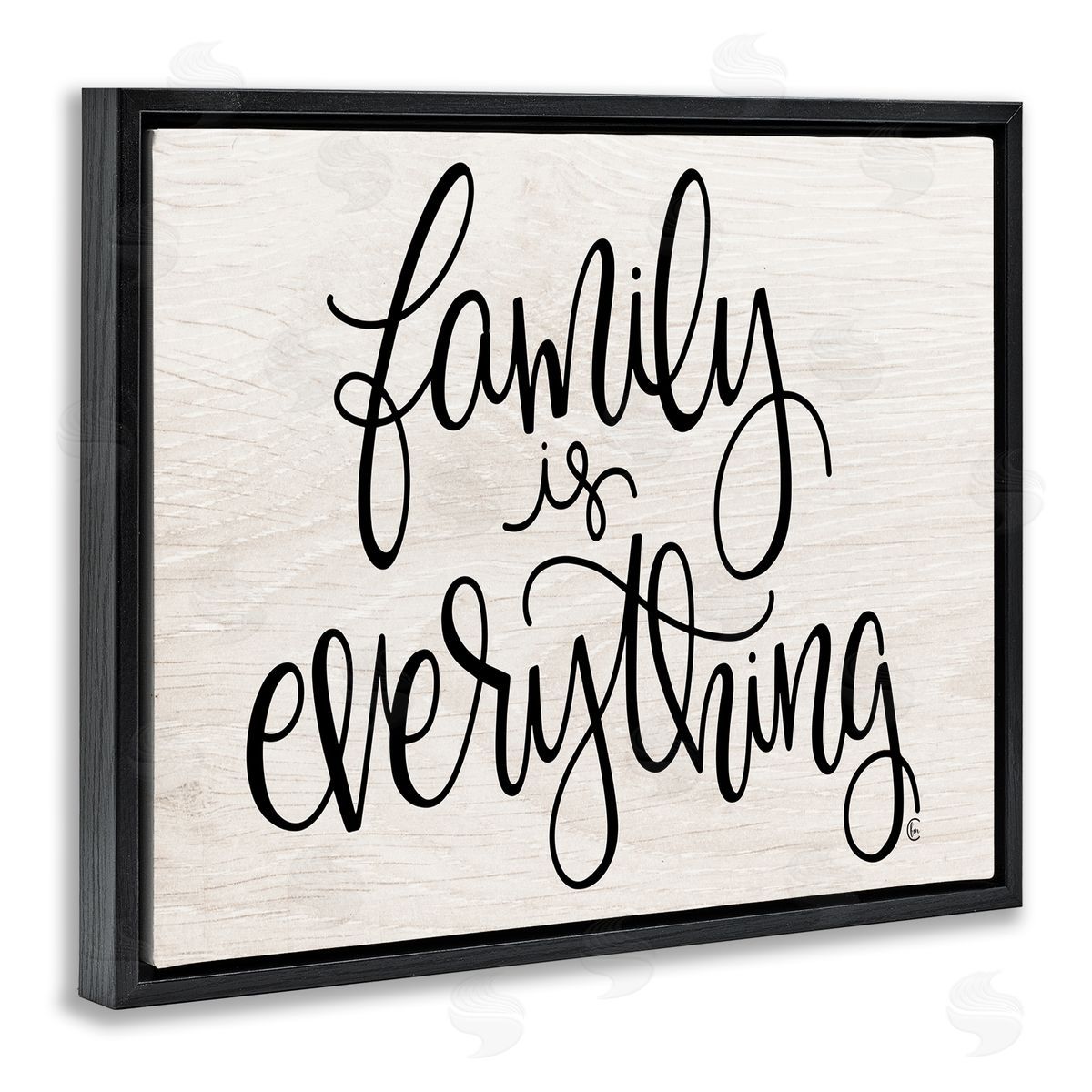 Family is Everything Minimal Black Floating Frame Canvas Wall Art, Home Decor by Fearfully Made Creations