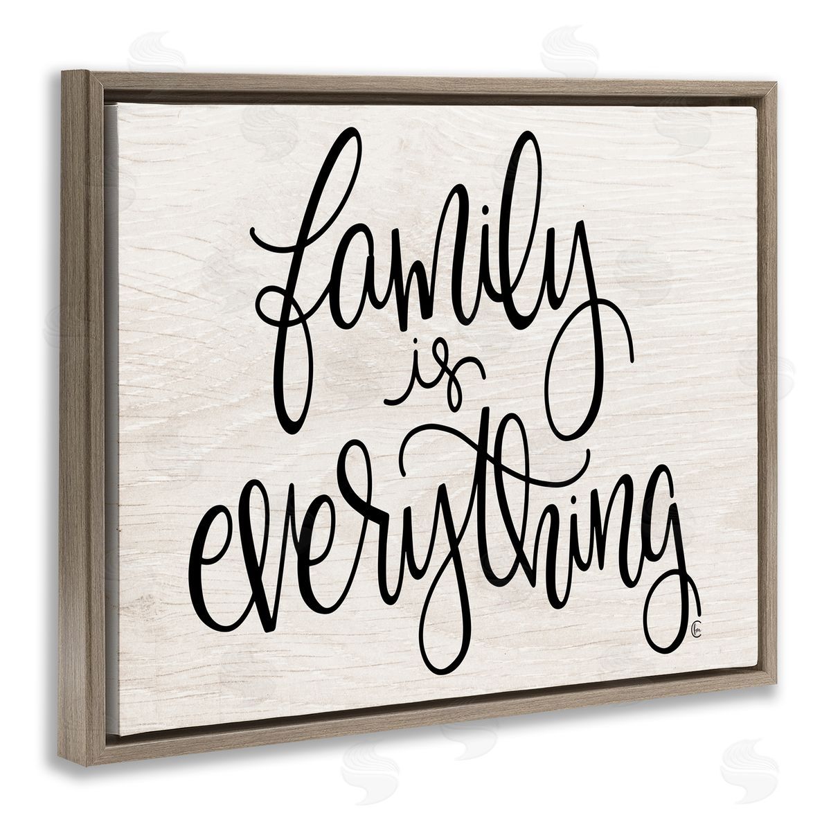 Family is Everything Minimal Brown Floating Frame Canvas Wall Art, Home Decor by Fearfully Made Creations