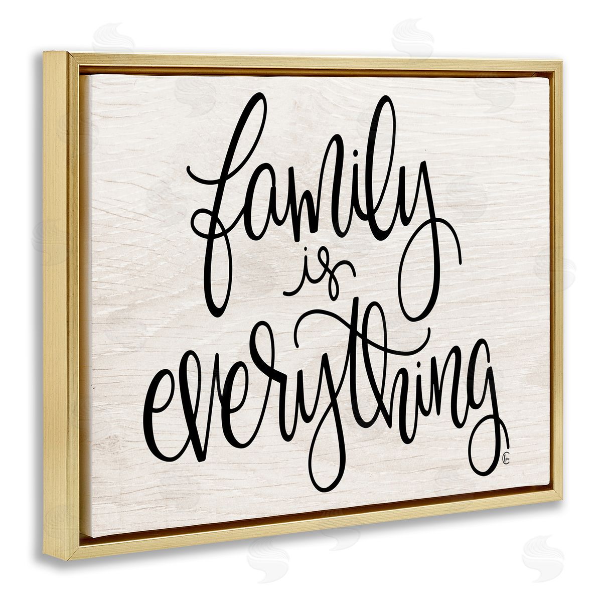 Family is Everything Minimal Gold Floating Frame Canvas Wall Art, Home Decor by Fearfully Made Creations