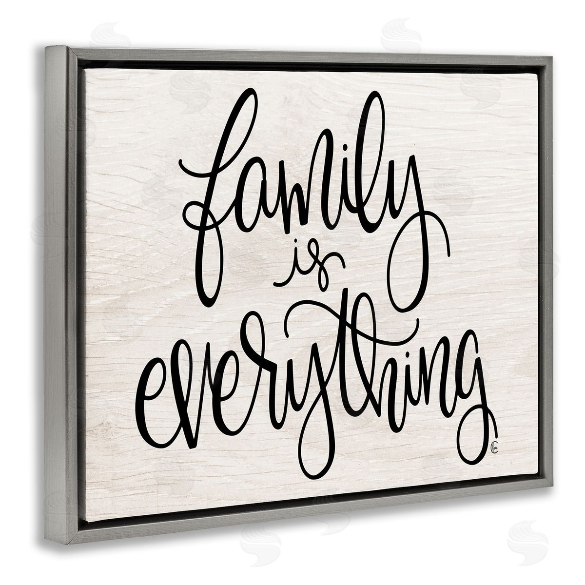 Family is Everything Minimal Grey Floating Frame Canvas Wall Art, Home Decor by Fearfully Made Creations