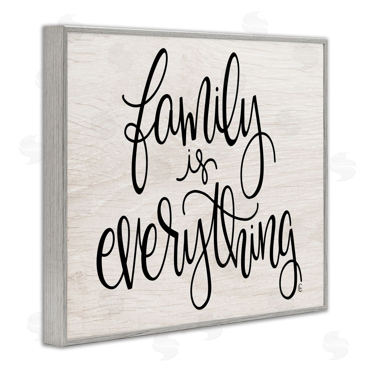 Family is Everything Minimal Grey Frame Print Wall Art, Home Decor by Fearfully Made Creations