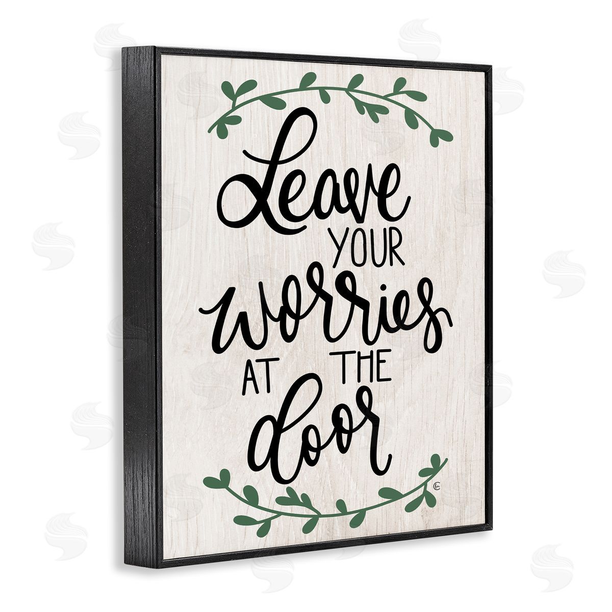 Worries at Door Family Greeting Black Frame Print Wall Art, Home Decor by Fearfully Made Creations