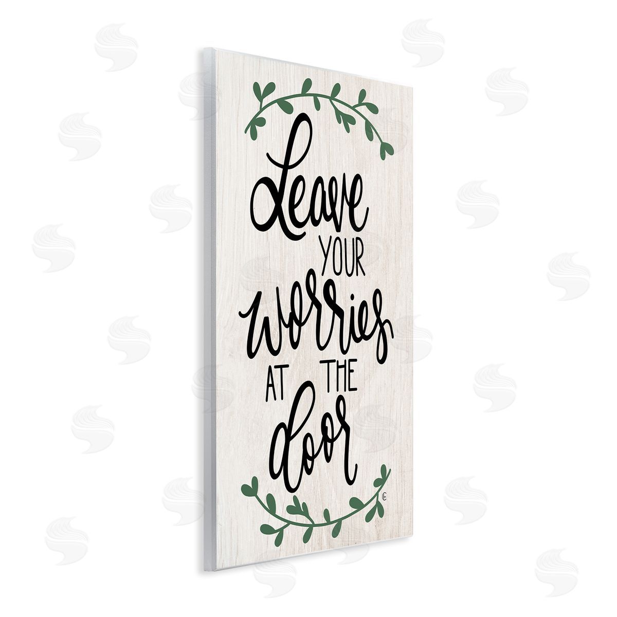 Worries at Door Family Greeting Wood Plaque Wall Art, Home Decor by Fearfully Made Creations