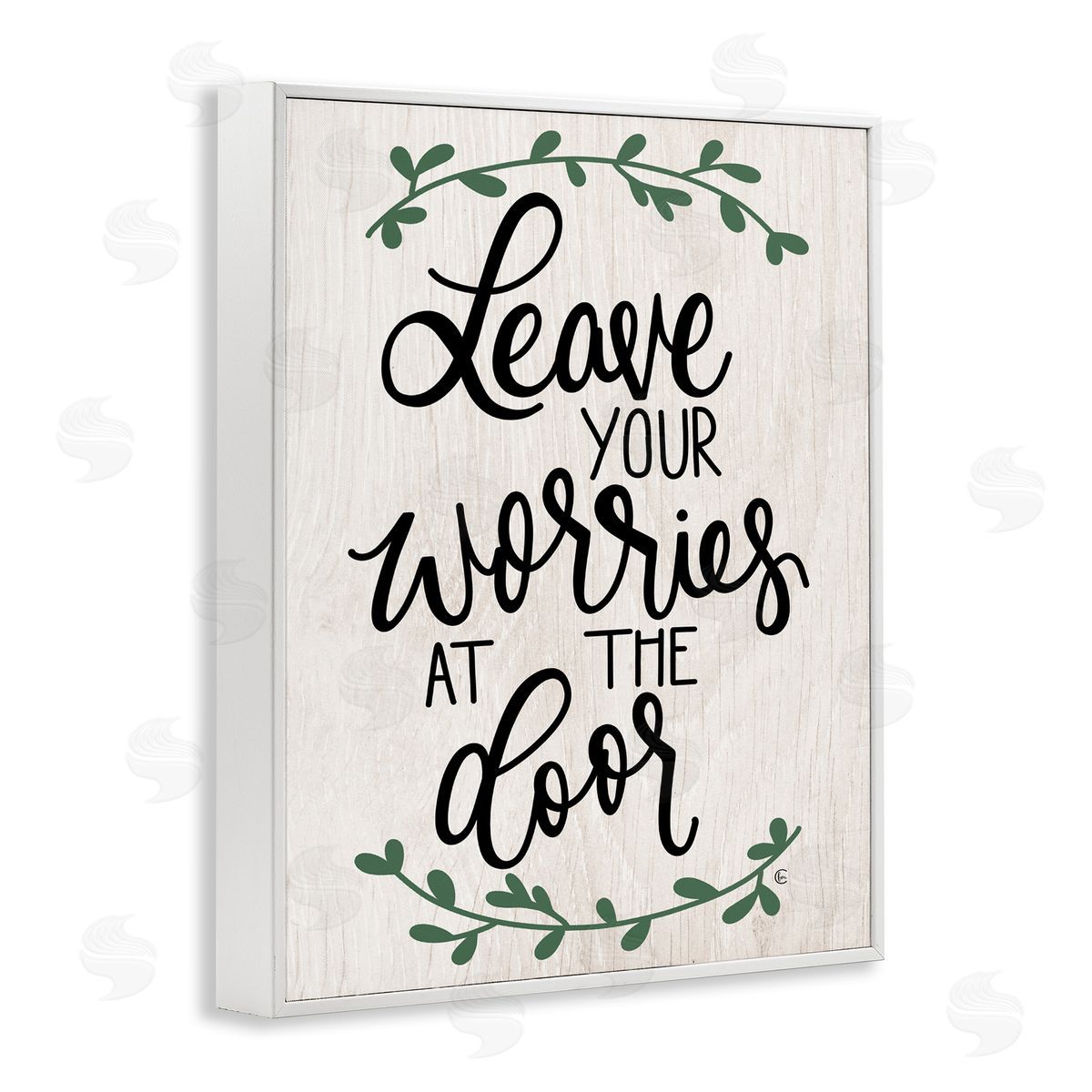 Worries at Door Family Greeting White Frame Print Wall Art, Home Decor by Fearfully Made Creations