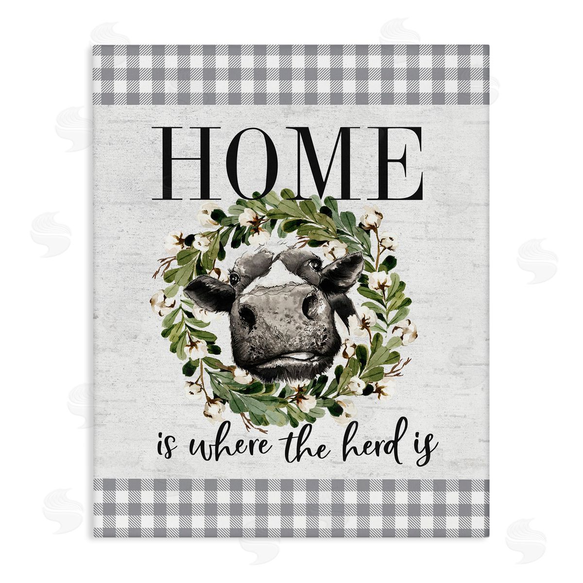 Home's Where the Herd Is Canvas Wall Art, Home Decor by Lettered and Lined