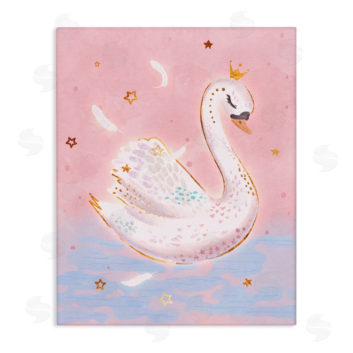 Princess Swan in Purple Lake Canvas Wall Art, Home Decor by Ziwei Li
