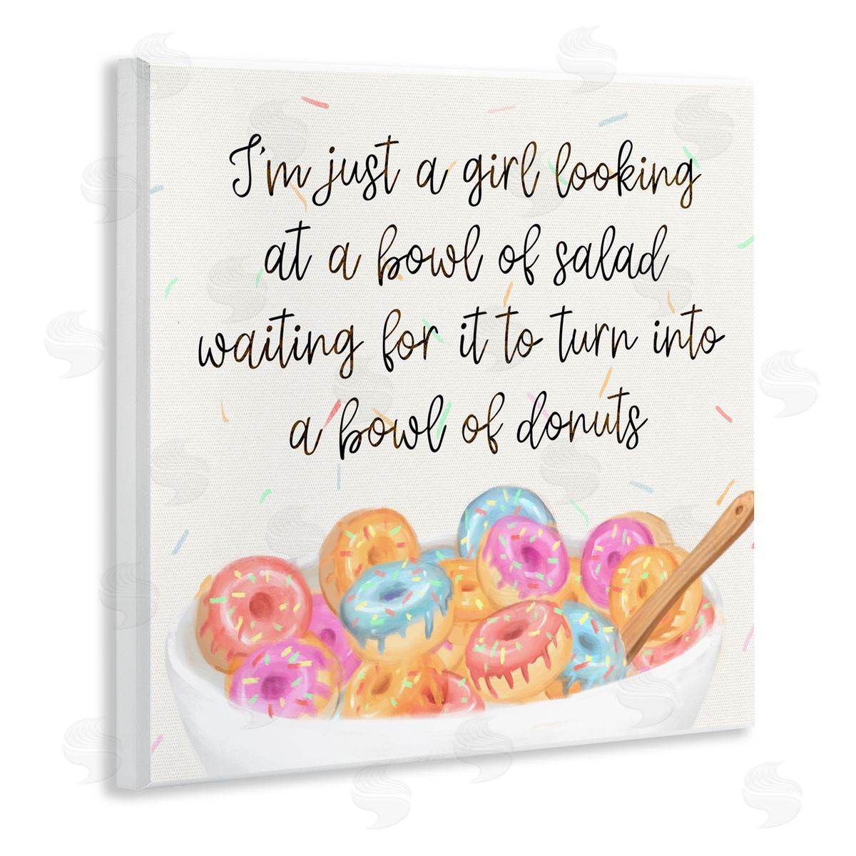Just a Girl Looking for Donuts Wood Plaque Wall Art, Home Decor by Ziwei Li