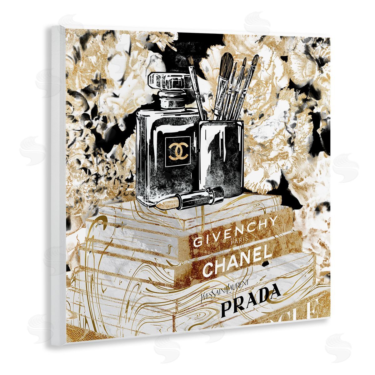 Cosmetics on Golden Books Wood Plaque Wall Art, Home Decor by Ziwei Li
