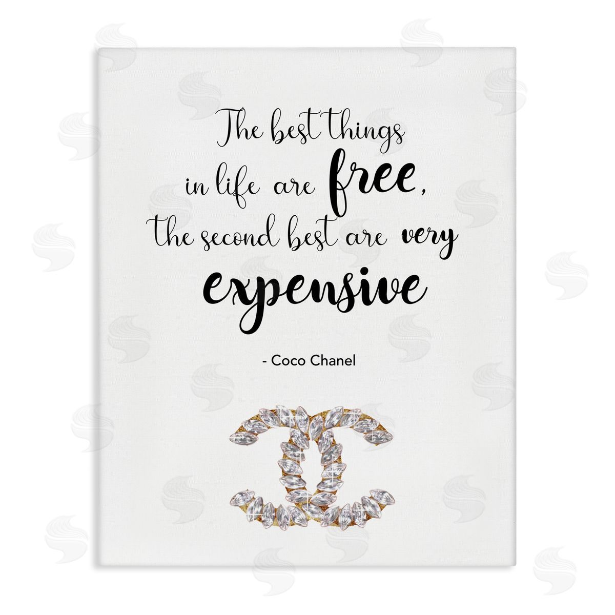 Best Things In Life Fashion Phrase Canvas Wall Art, Home Decor by Ziwei Li