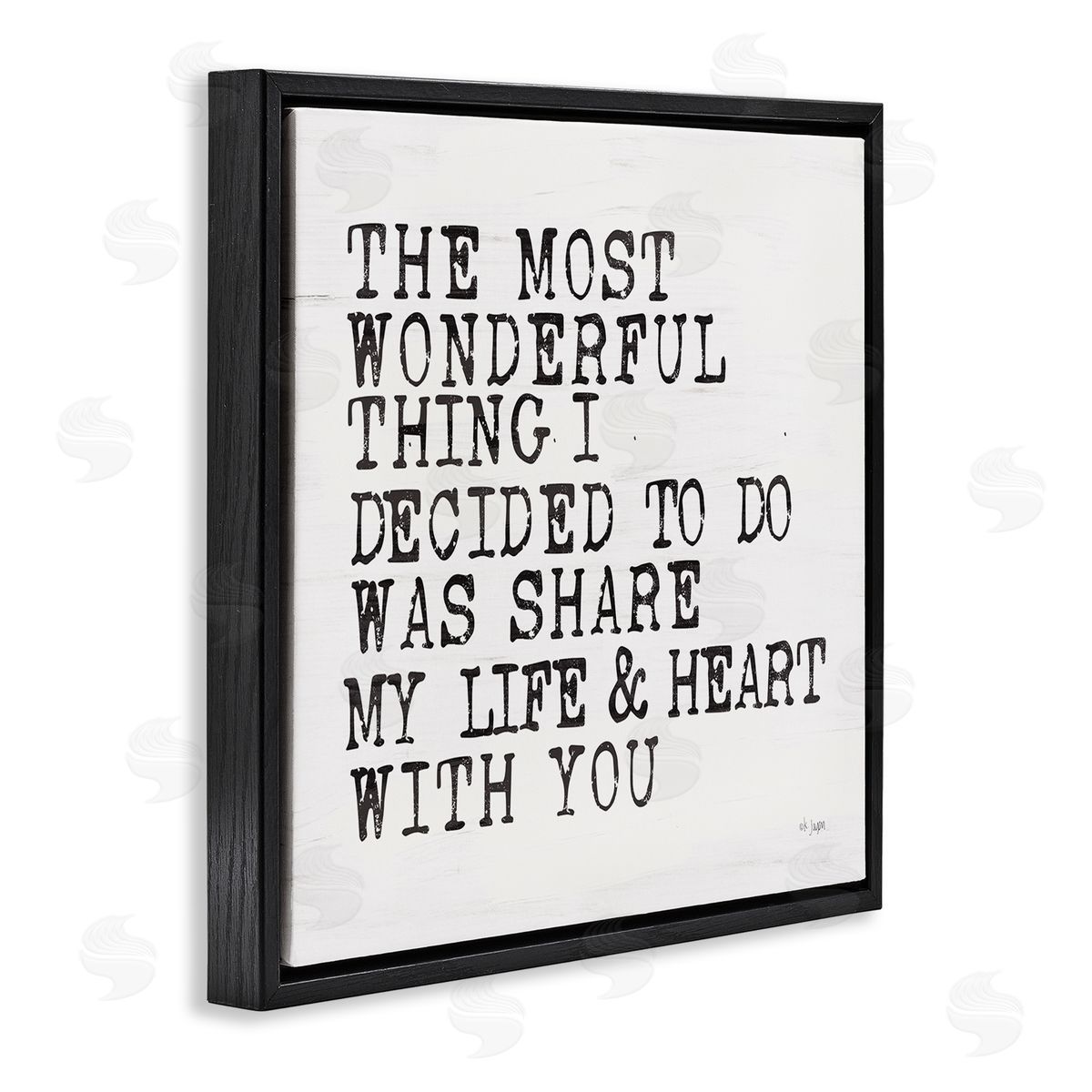 Share My Heart Inspirational Black Floating Frame Canvas Wall Art, Home Decor by JAXN BLVD
