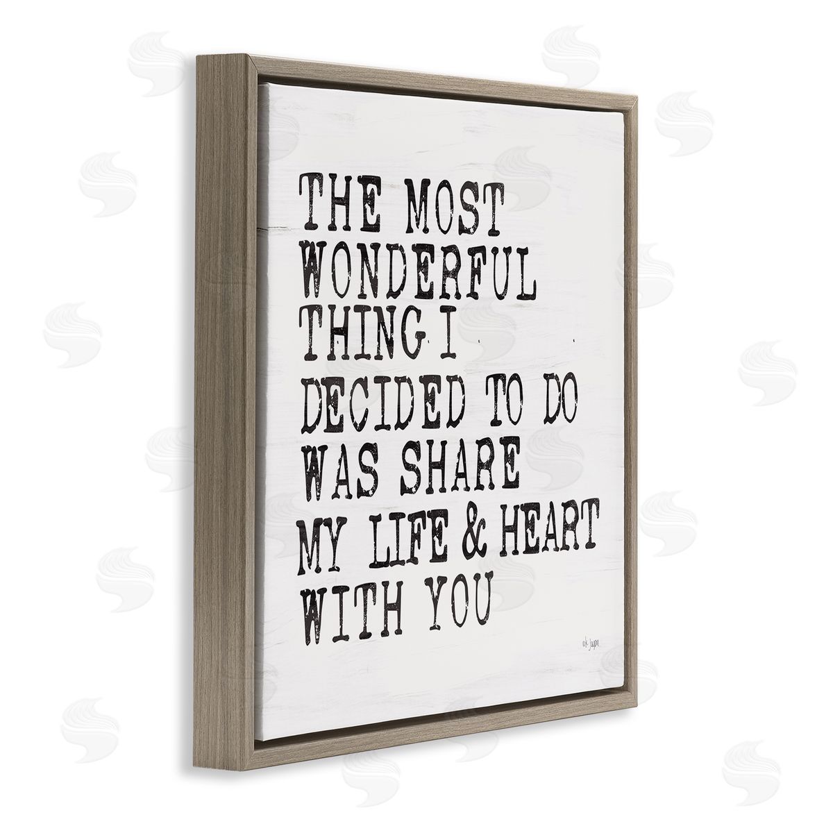 Share My Heart Inspirational Brown Floating Frame Canvas Wall Art, Home Decor by JAXN BLVD