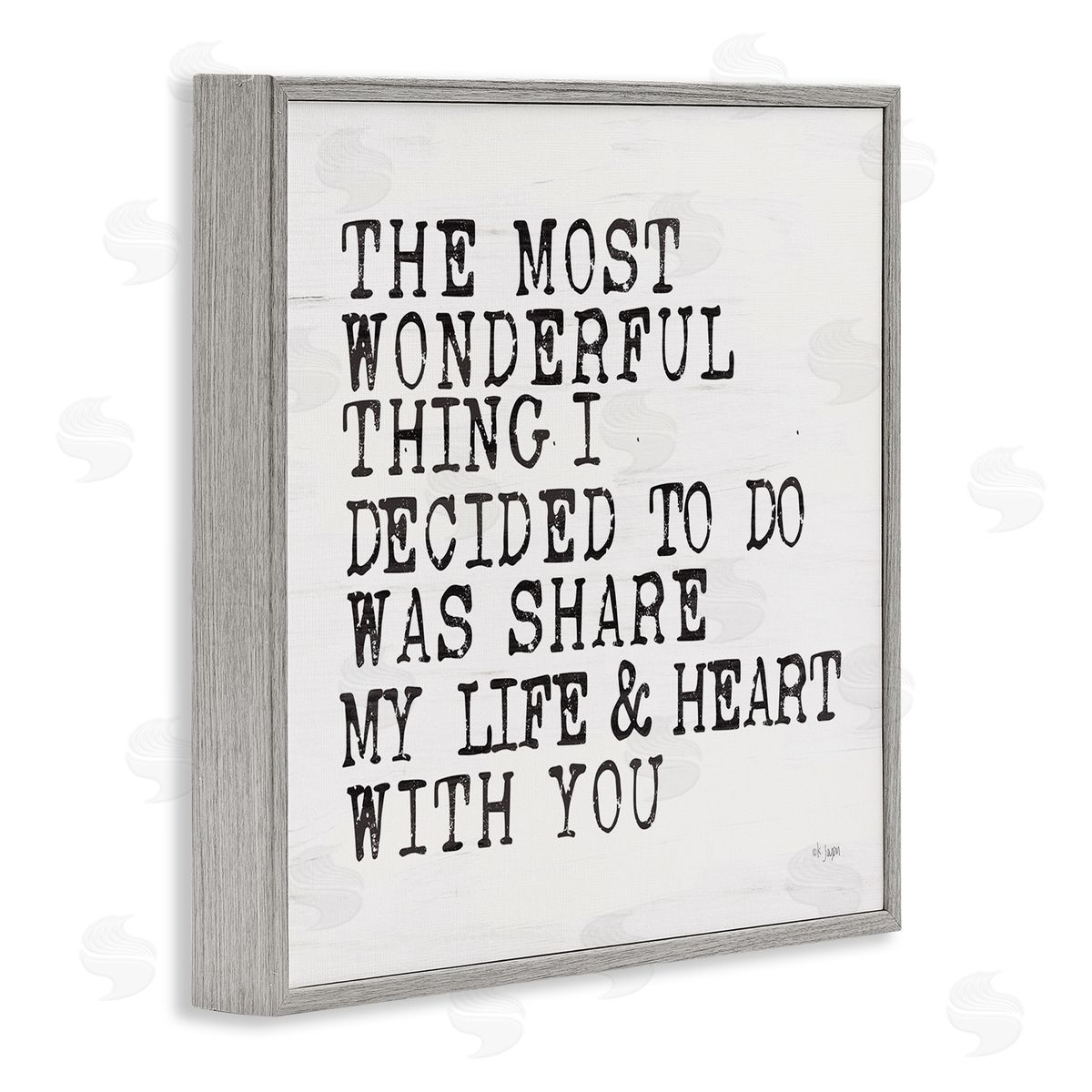 Share My Heart Inspirational Grey Frame Print Wall Art, Home Decor by JAXN BLVD