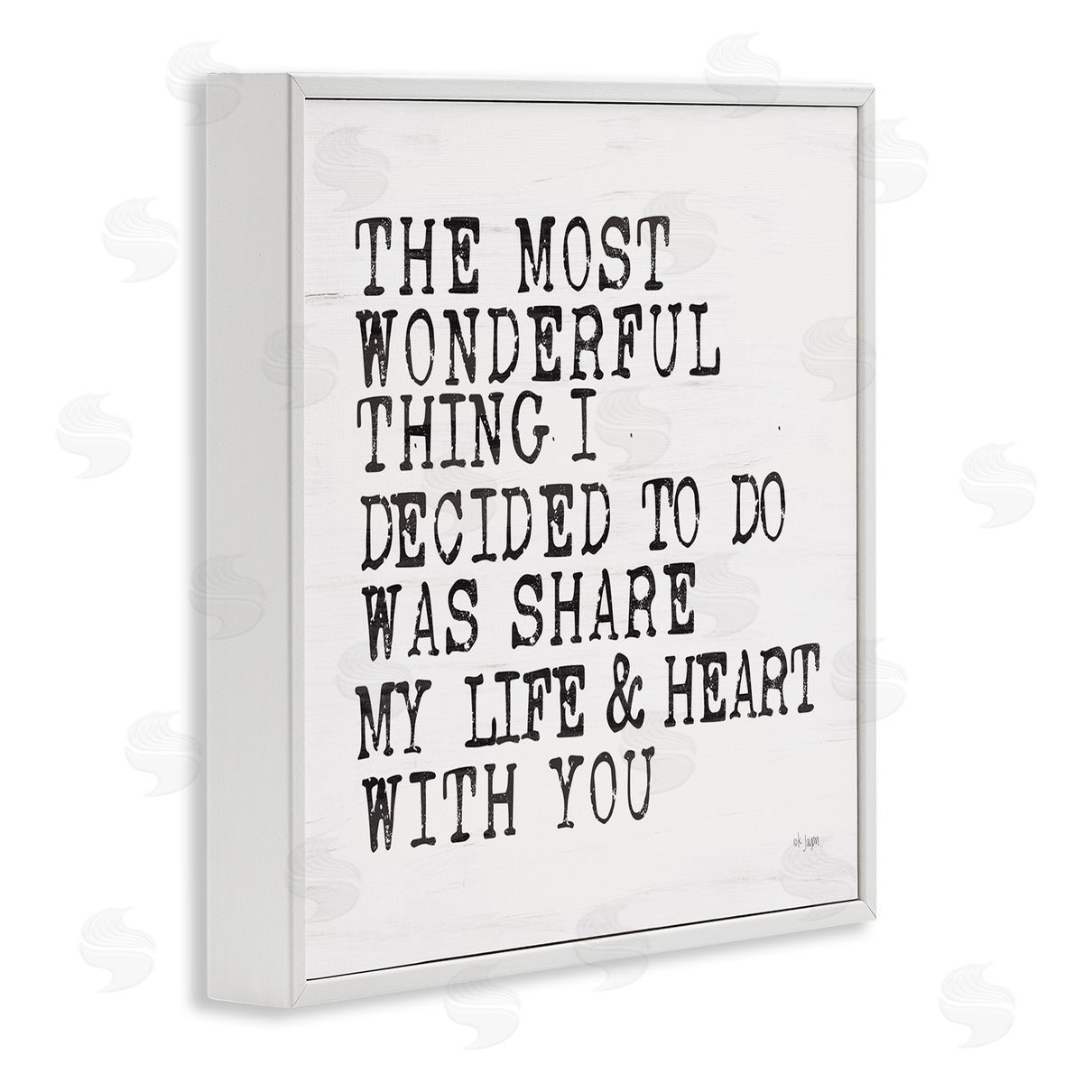 Share My Heart Inspirational White Frame Print Wall Art, Home Decor by JAXN BLVD