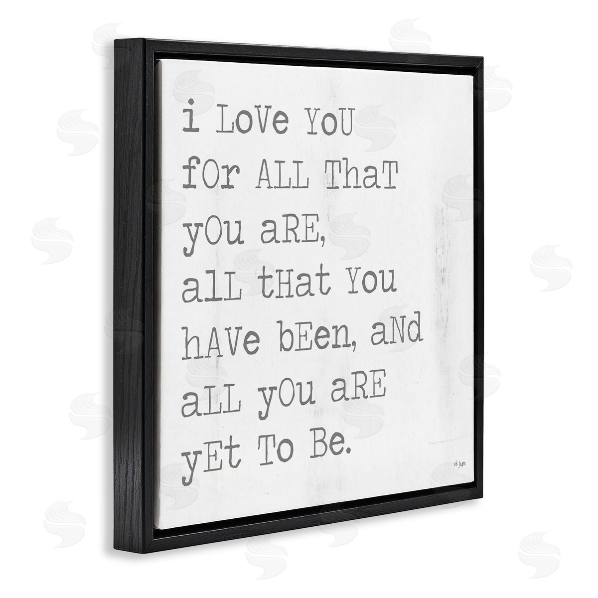 Yet To Be Inspiring Phrase Black Floating Frame Canvas Wall Art, Home Decor by JAXN BLVD