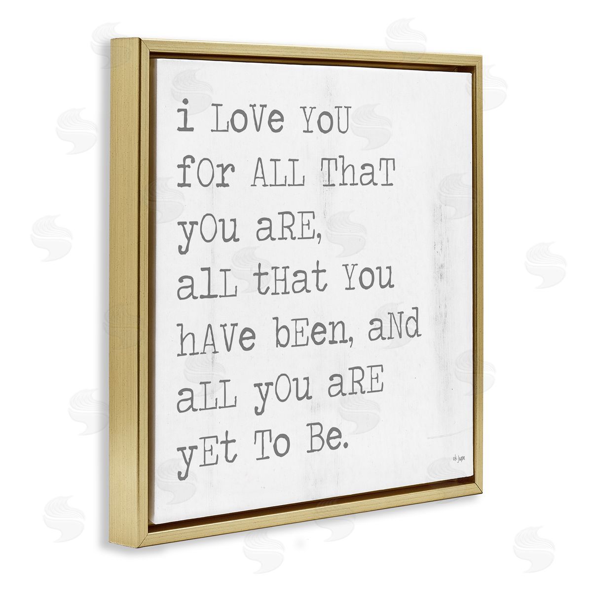Yet To Be Inspiring Phrase Gold Floating Frame Canvas Wall Art, Home Decor by JAXN BLVD