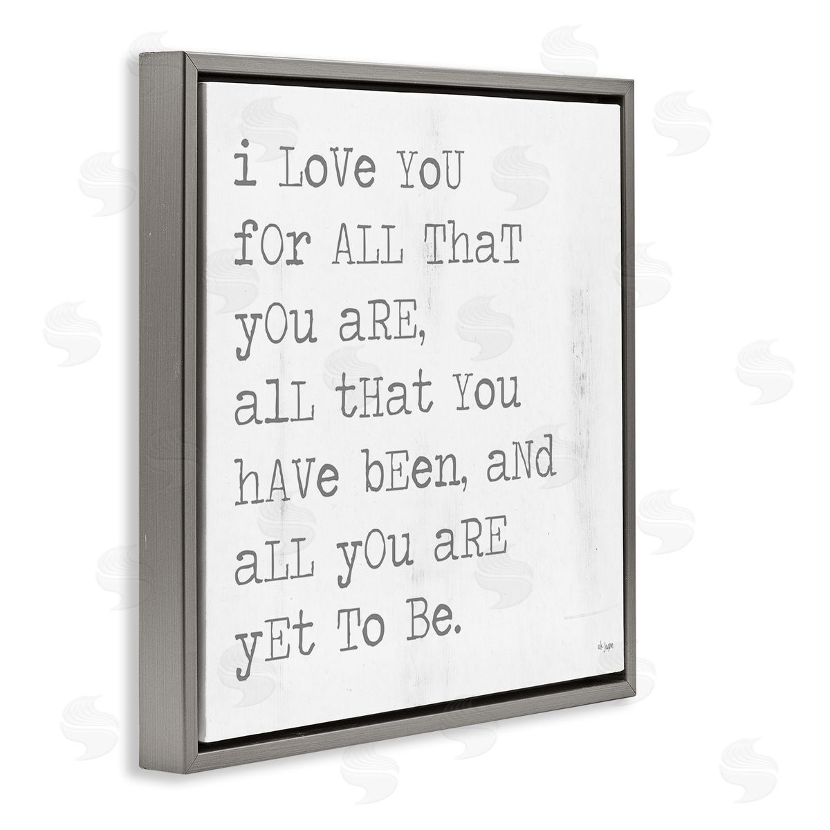 Yet To Be Inspiring Phrase Grey Floating Frame Canvas Wall Art, Home Decor by JAXN BLVD