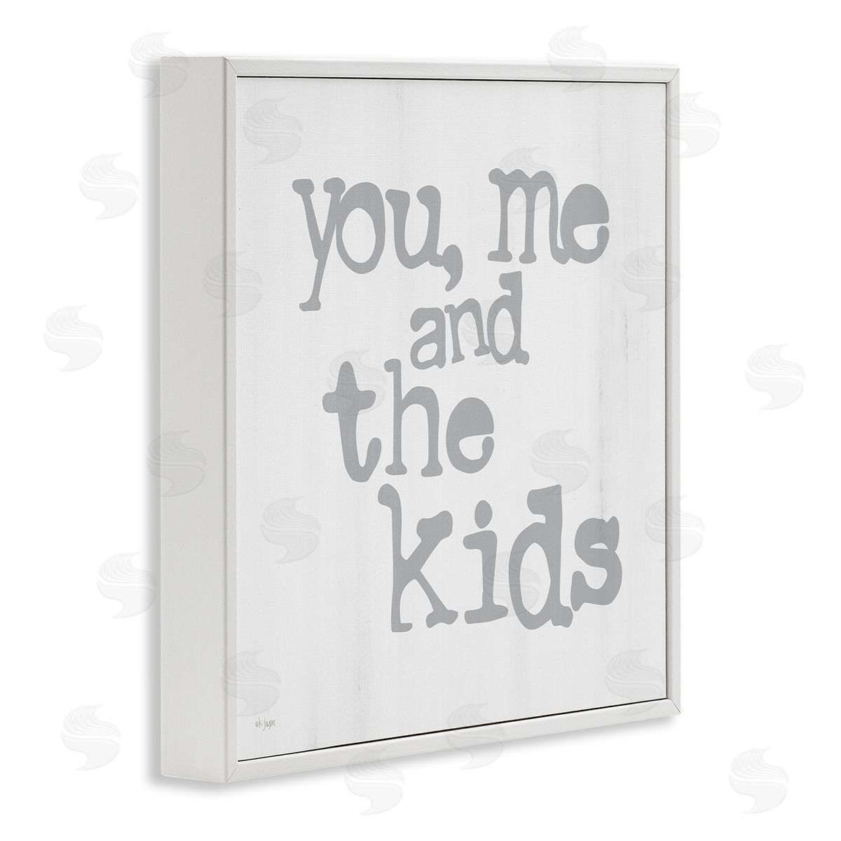 You Me and The Kids Phrase White Frame Print Wall Art, Home Decor by JAXN BLVD