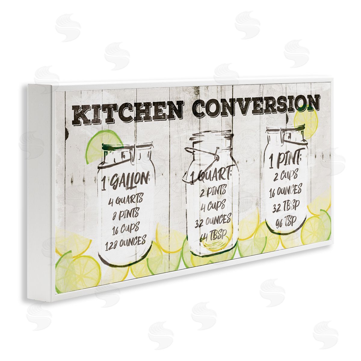 Kitchen Conversion Summer Jars White Frame Print Wall Art, Home Decor by Jace Grey