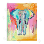 Jennifer McCully | Colorful Elephant with Abstract Pattern